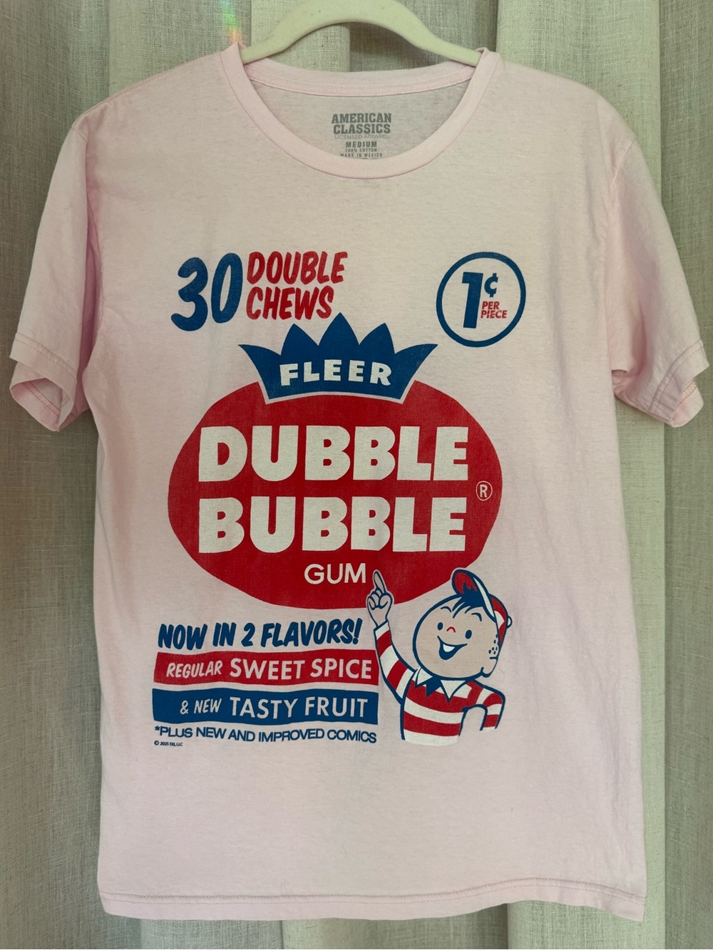 American Classics Pink Dubble Bubble Graphic Tee Size Medium Spencer’s